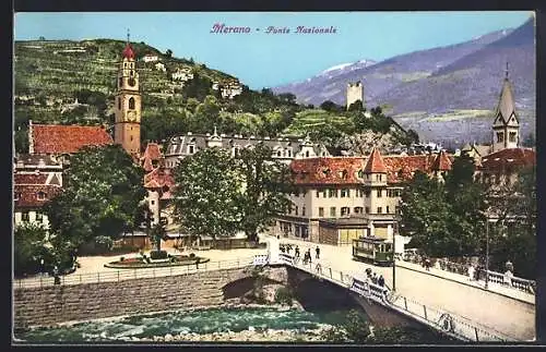 AK Merano, Ponte Nazionale, Strassenbahn