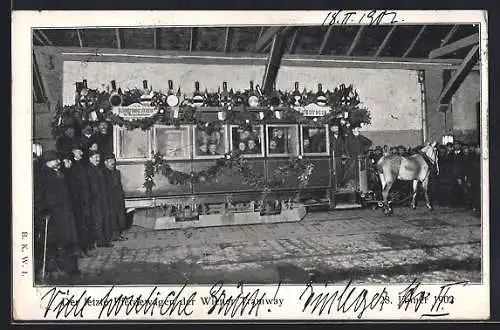 AK Wien, Der letzte Wagen der Pferdebahn 1902