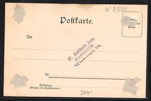 Lithographie Nürnberg, Totalansicht, Wappen