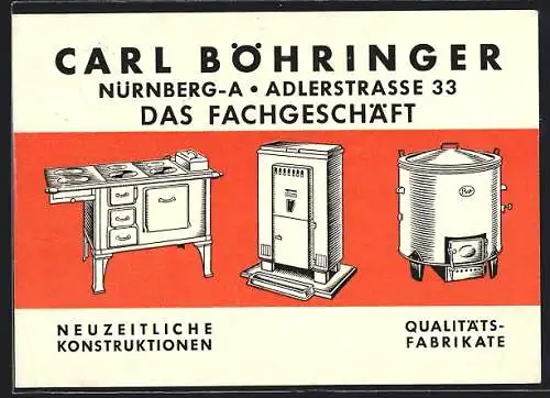 AK Nürnberg, Maschinenfabrik Carl Böhringer, verschiedene Fabrikate, Adlerstrasse 33