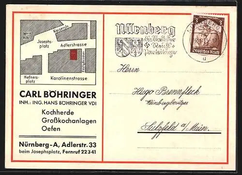 AK Nürnberg, Maschinenfabrik Carl Böhringer, verschiedene Fabrikate, Adlerstrasse 33