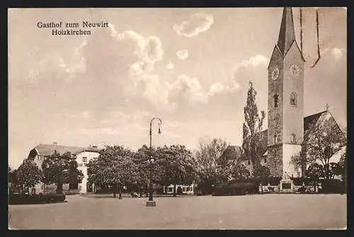 AK Holzkirchen /Obbay., Gasthof zum Neuwirt v. Mathias Doll, Kirche