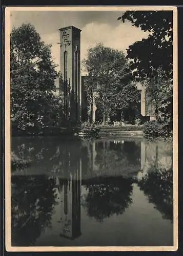 AK Cottbus, Neues Dieselkraftwerk am Stadtpark, Erbaut 1928