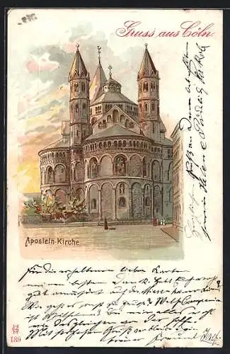 Lithographie Köln, Aposteln-Kirche