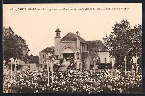 AK Josselin, La Loggia et les fêtes matinales du Pardon de Notre-Dame du Roncier