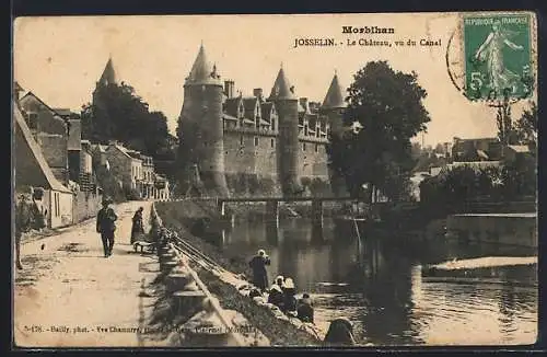 AK Josselin, Le Château, vue du Canal