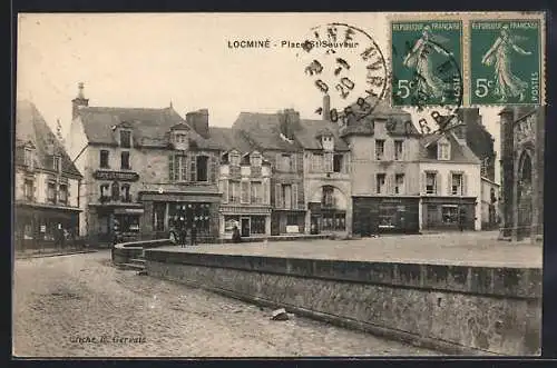 AK Locminé, Place St. Sauveur avec bâtiments historiques