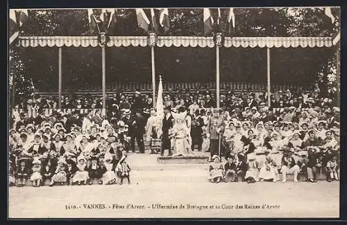 AK Vannes, Fêtes d`Arvor, L`Hermine de Bretagne et sa Cour des Reines d`Arvor