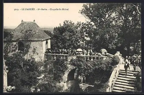 AK Le Faouët, Sainte-Barbe, Chapelle St-Michel et pont en pierre