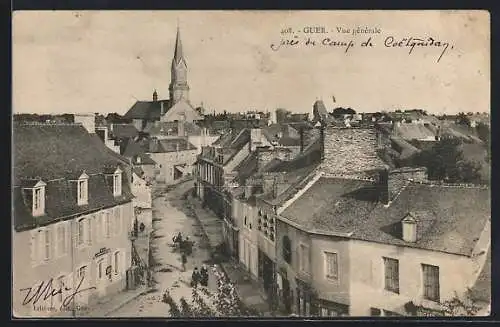 AK Guer, Vue générale avec l`église et les toits de la ville