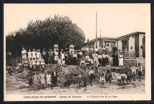 AK Saint-Julien de Quiberon, Colonie de Vacances vue de la plage