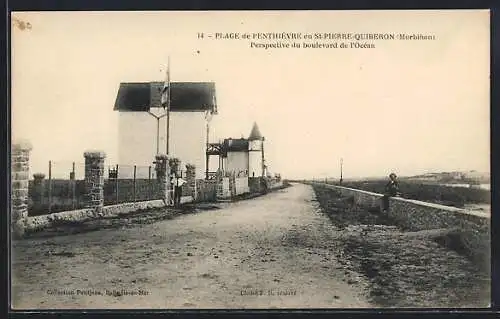 AK Saint-Pierre-Quiberon, Perspective du boulevard de l`Océan à la plage de Penthièvre