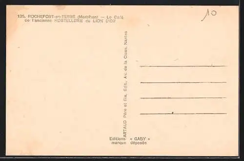 AK Rochefort-en-Terre, Le Café de l`ancienne Hostellerie du Lion d`Or