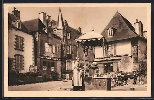 AK Rochefort-en-Terre, Place du Puits