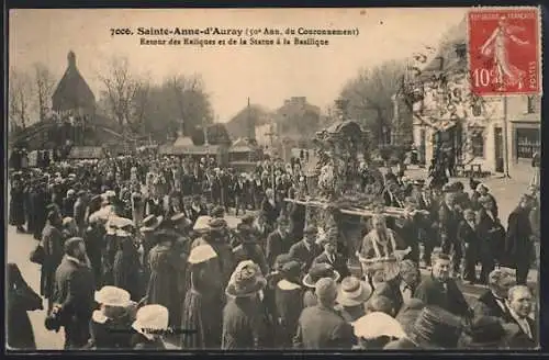 AK Sainte-Anne-d`Auray, Retour des Reliques et de la Statue à la Basilique