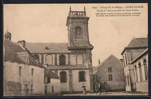 AK Saint-Gildas, École et Communauté de Saint-Gildas avec vestiges de la Maison de Bretagne