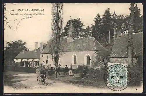 AK Saint-Malo-de-Beignon, Camp de Coetquidan, L`église et ses alentours