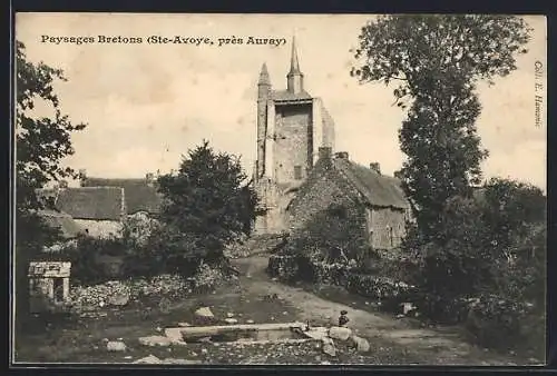 AK Sainte-Avoye, Vue du paysage breton près d`Auray