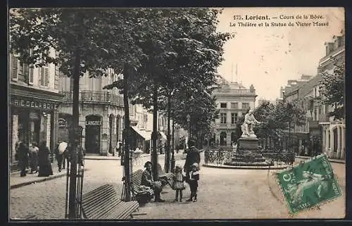 AK Lorient, Cours de la Bôve, le Théâtre et la Statue de Victor Massé