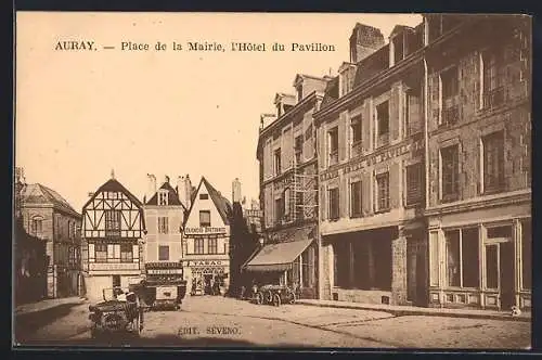 AK Auray, Place de la Mairie, l`Hôtel du Pavillon