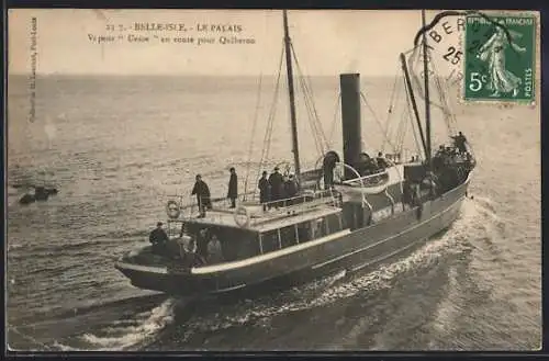 AK Le Palais /Belle-Isle, Vapeur Ursus en route pour Quiberon