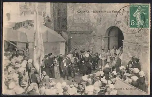 AK Carnac, Bénédiction des Vaches devant l`église