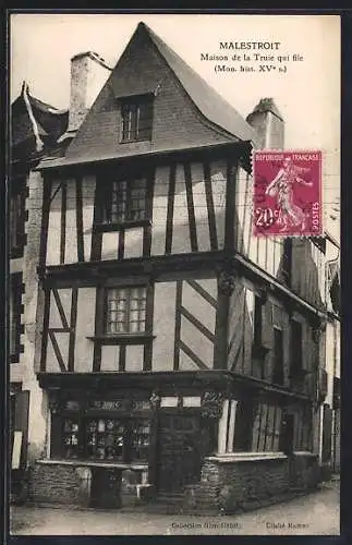 AK Malestroit, Maison de la Truie qui file, Mon. hist. XVe s.