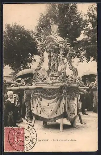 AK Sainte-Anne, La Statue miraculeuse en procession