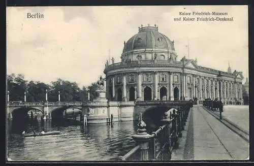 AK Berlin, Kaiser Friedrich Museum und Kaiser Friedrich Denkmal