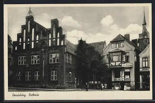 AK Rendsburg, Rathaus mit Wein & Porterstuben