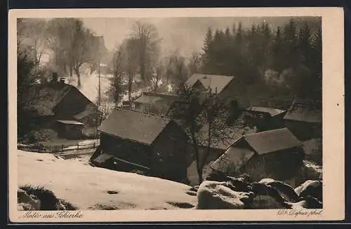 AK Schierke, Ortsansicht im Schnee