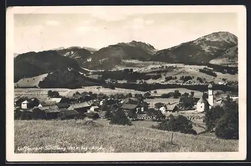 AK Schöllang /Bayr. Allgäu, Ortsansicht vom Hang aus