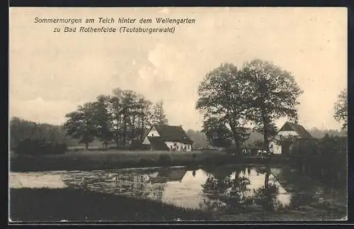 AK Bad Rothenfelde, Häuser am Teich hinter dem Wellengarten