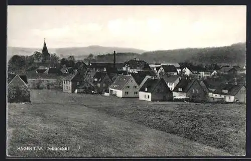 AK Hagen /T. W., Teilansicht mit Kirche