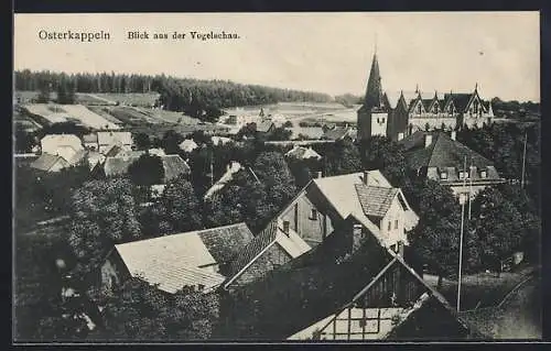 AK Osterkappeln, Ortsansicht aus der Vogelschau