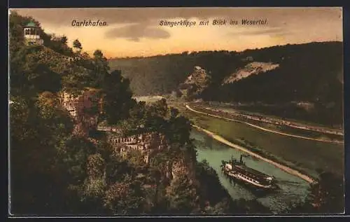 AK Carlshafen, Sängerklippe mit Blick ins Wesertal