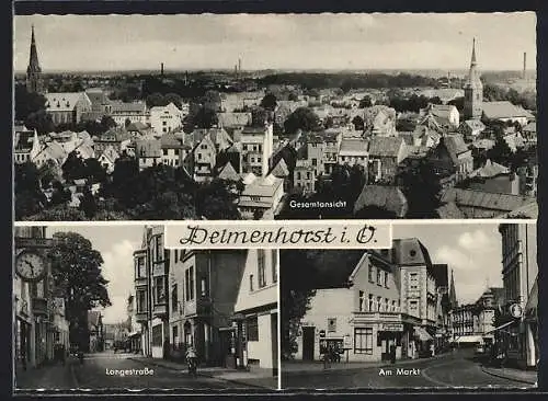 AK Delmenhorst i. O., Gasthaus Jägerhaus am Markt, Langestrasse, Gesamtansicht