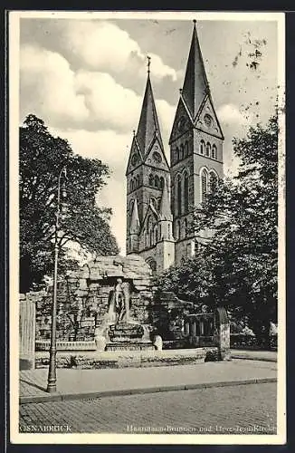 AK Osnabrück, Haarmann-Brunnen und Herz-Jesu-Kirche