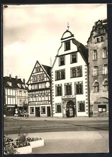 AK Erfurt, Domplatz mit Restaurant Hohe Lilie