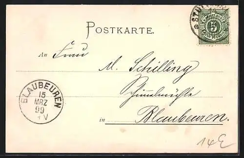 AK Stuttgart, Parade III, Soldaten mit Gewehr und Zuschauer, 1898