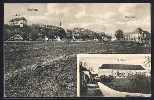 AK Dachau, Schloss und Moorbad