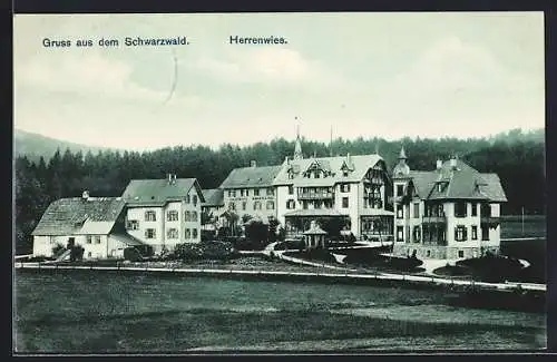 AK Herrenwies /Schwarzwald, Ortspartie mit Gasthaus