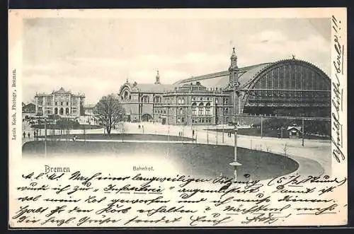 AK Bremen, Blick auf den Bahnhof