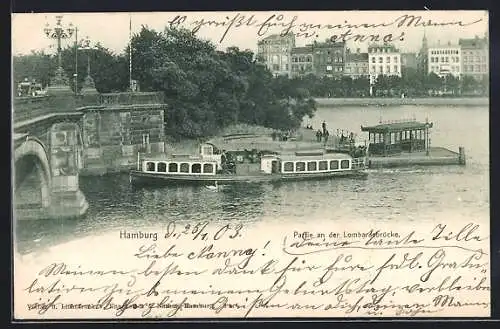 AK Hamburg-Neustadt, Partie an der Lombardsbrücke