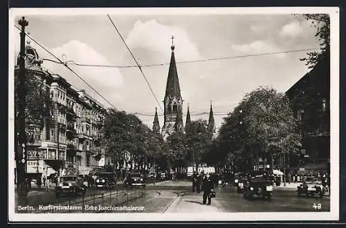 AK Berlin-Charlottenburg, Kurfürstendamm Ecke Joachimsthalerstrasse, Gedächtniskirche