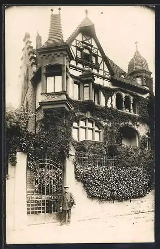 Foto-AK Heidelberg /Neckar, Villa Ziegelhäuser in der Landstrasse 29, 1913