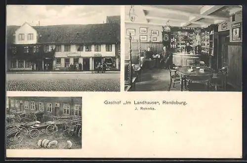 AK Rendsburg, Gasthof Im Landhaus, Bes. J. Rehmke