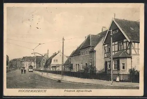 AK Hochemmerich, Strassenbahn in der Friedrich Alfred-Strasse