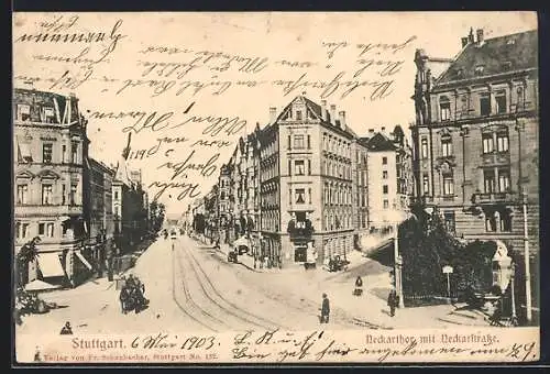 AK Stuttgart, Neckarthor mit Neckarstrasse