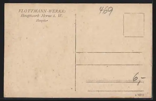 AK Herne i. W., Flottmann Werke, Haupttor